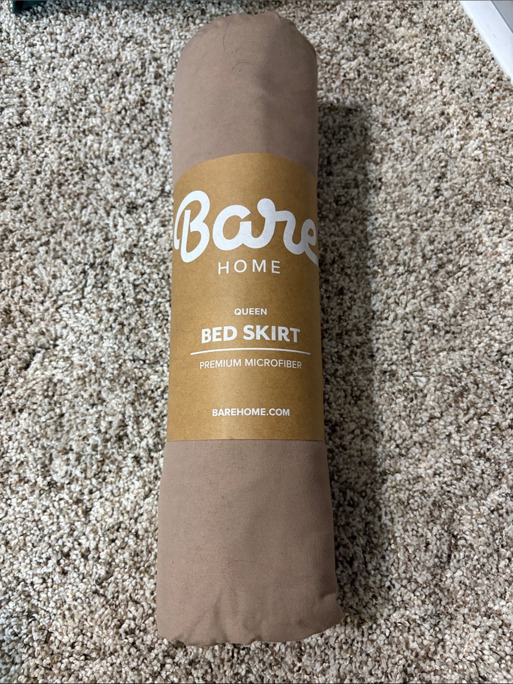 Bare Home Queen Bed Skirt in Taupe — Premium Microfiber